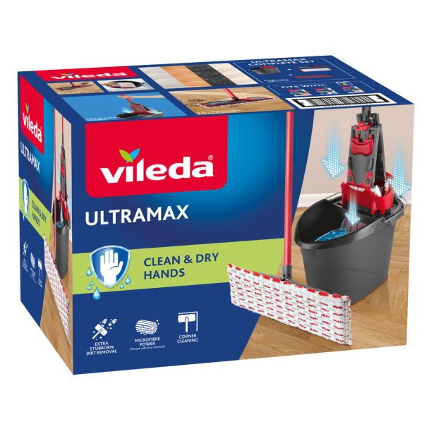 PRIPOMOČEK ZA ČIŠČ. TAL VILEDA ULTRAMAX KOMPLET Z DRŽALOM+VEDRO Z OŽEMAL.