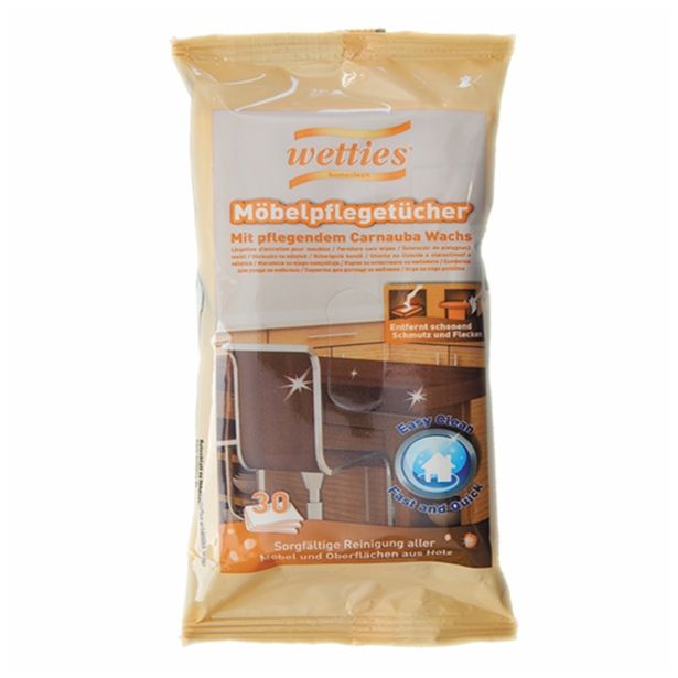 PRIPOMOČEK ZA ČIŠČENJE BANEX VLAŽNE KRPICE ZA POHIŠTVO Z NEGOVALNIM VOSKOM 30/1