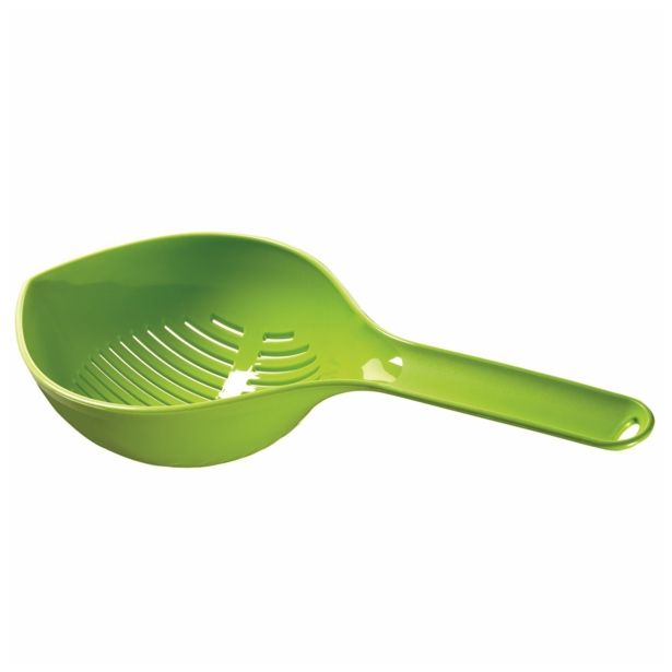 PRIPOMOČEK ZA ODCEJANJE CURVER CEDILO Z ENIM ROČAJEM 32.3X6.8X14 CM ZELENO