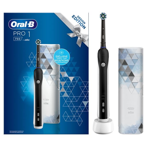 ELEKTRIČNA ZOBNA ŠČETKA ORAL-B PRO1 750 ČRNA CROSS ACTION