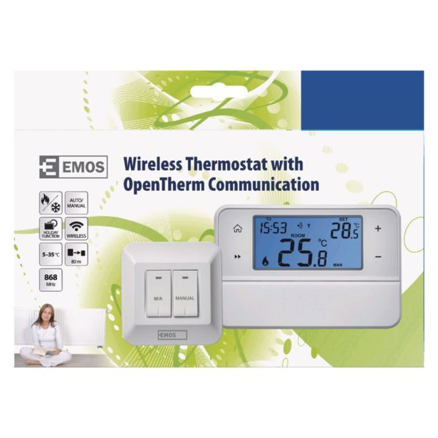 TERMOSTAT EMOS BREZŽIČNI SOBNI OPENTHERM P5616OT S PROGRAMIRANJEM