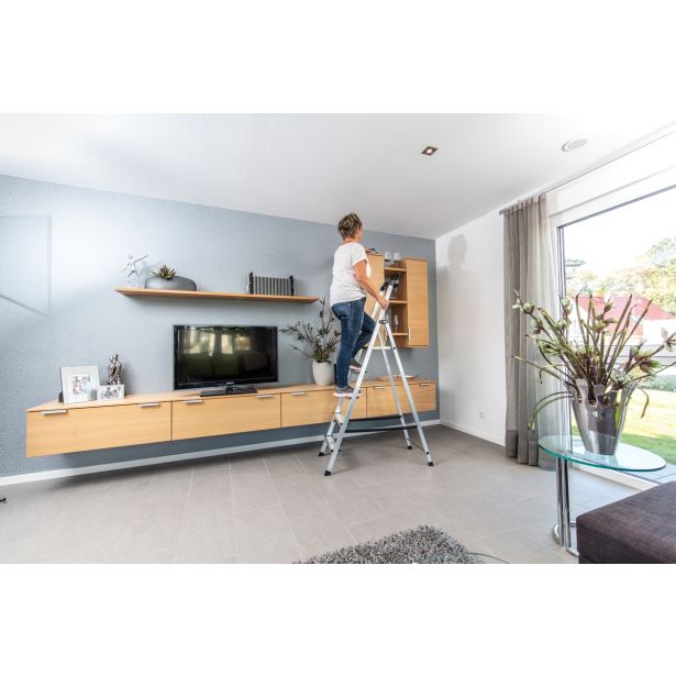 PROSTOSTOJEČA LESTEV KRAUSE MONTO 1X5 STOPNIČNA 1.65M DELOVNA VIŠINA 3.05M