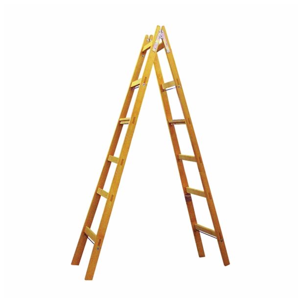 PROSTOSTOJEČA LESTEV PLEVČAK 2X6 STOPNIC LESENA 216 CM