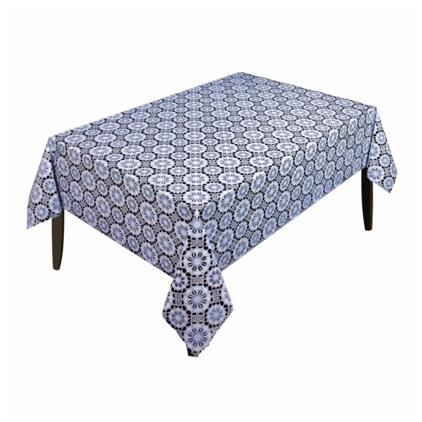 PRT NA ROLI NESE ČIPKA BELO MODRA ŠIRINE 132 CM