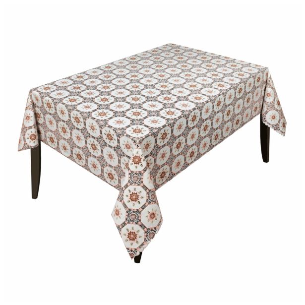 PRT NA ROLI NESE ČIPKA BEŽ Z ROŽO ŠIRINE 132 CM