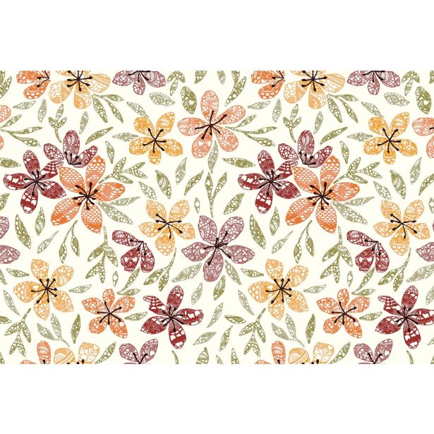 PRT NA ROLI NESE ROŽICE ORANŽNE, RJAVE ŠIRINA 140 CM