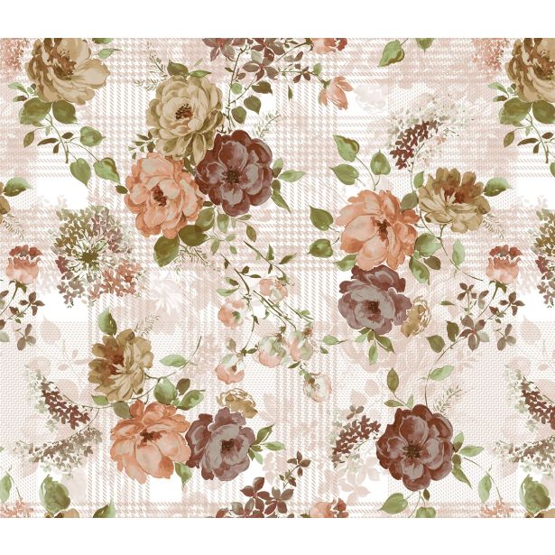 PRT NA ROLI NESE VRTNICE BEŽ, RJAVE ŠIRINA 140 CM