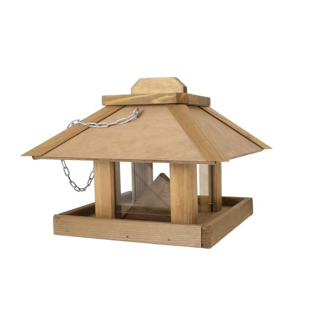 VRTNARSKI PRIPOMOČEK PTIČJA HIŠICA RJAVA PLEXI 29X29X24 CM
