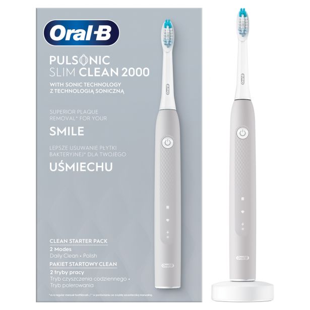 ELEKTRIČNA ZOBNA ŠČETKA ORAL B PULSONIC SLIM CLEAN 2000 GREY