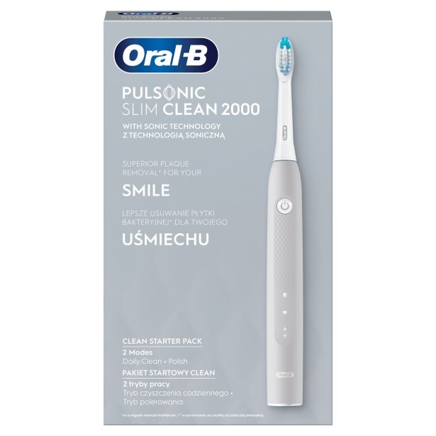 ELEKTRIČNA ZOBNA ŠČETKA ORAL B PULSONIC SLIM CLEAN 2000 GREY