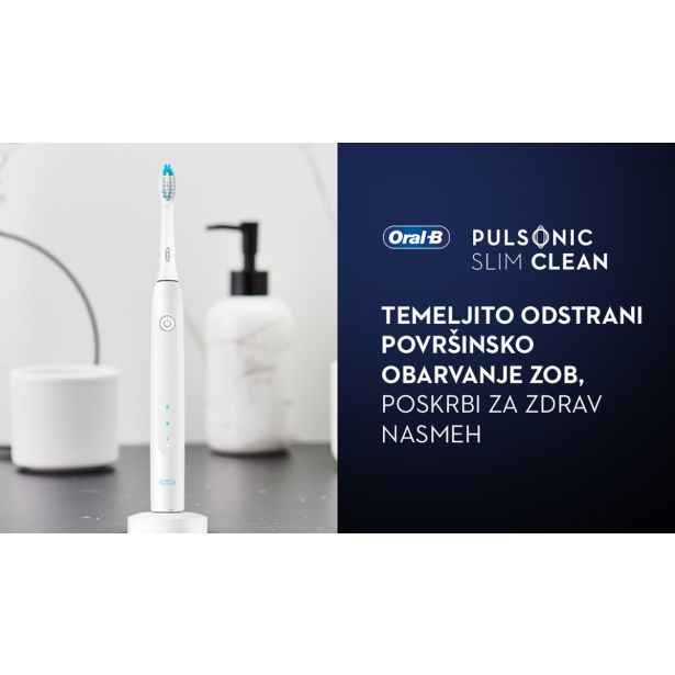 ELEKTRIČNA ZOBNA ŠČETKA ORALB PULSONIC SLIM CLEAN 2000 WHITE