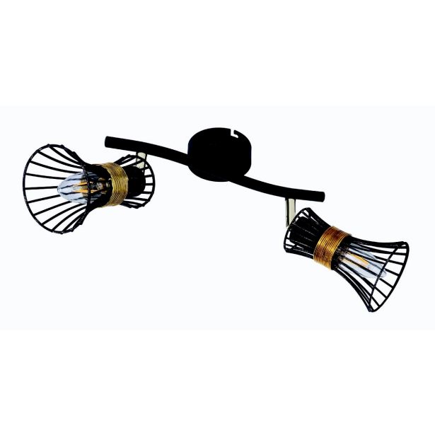 DEKORATIVNI REFLEKTOR PURRA 2XE14 ČRNA / ZLATA