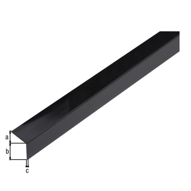 KOTNI PROFIL ALBERTS PVC 20X20X1.5X2600 MM ČRN, SAMOLEPILEN