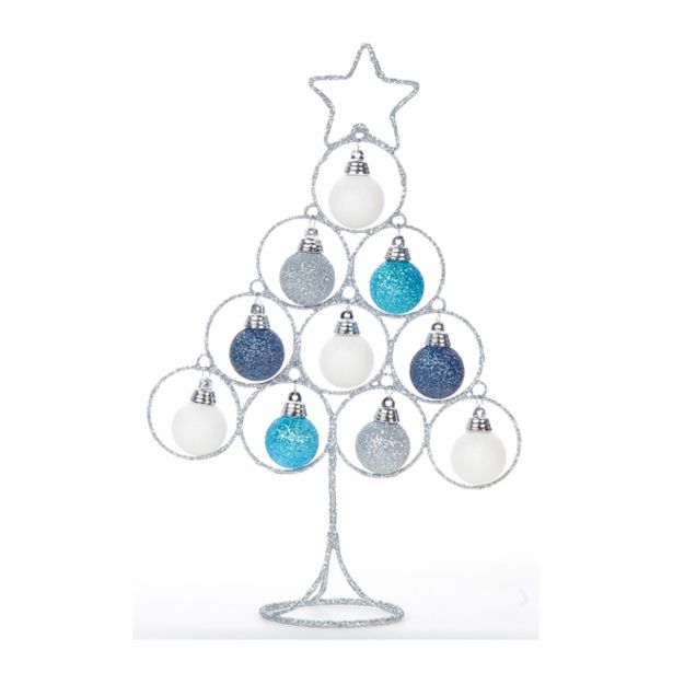 PVC BUNKA GLOSSTYLE JELKA 30 CM 9 KROGLIC SREBRNA KOMBINACIJA