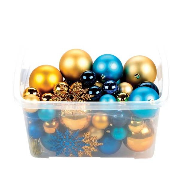 PVC BUNKA GLOSSTYLE SET 68 Z ROČKO ZLATA- MODRA BARVA, PVC ŠKATLI