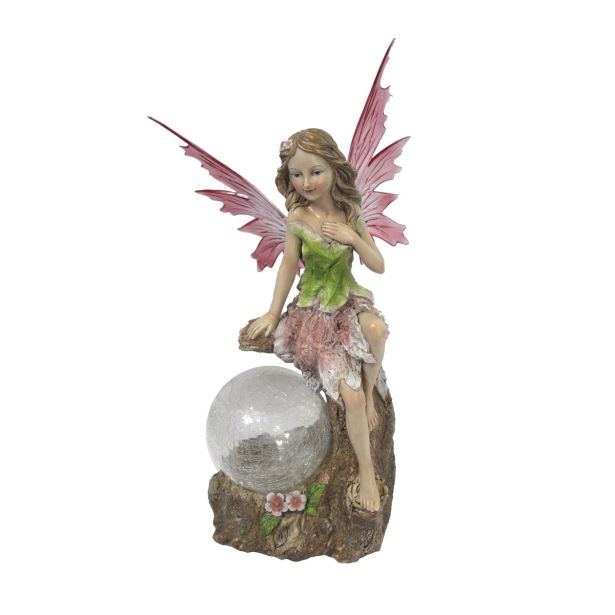 FIGURA, OKRASNA VILA S STEKLENO KROGLO 17.5CM