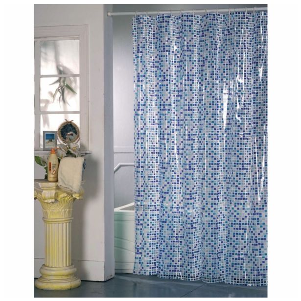 KOPALNIŠKA ZAVESA MSV 180X200 MOZAIK MODRA