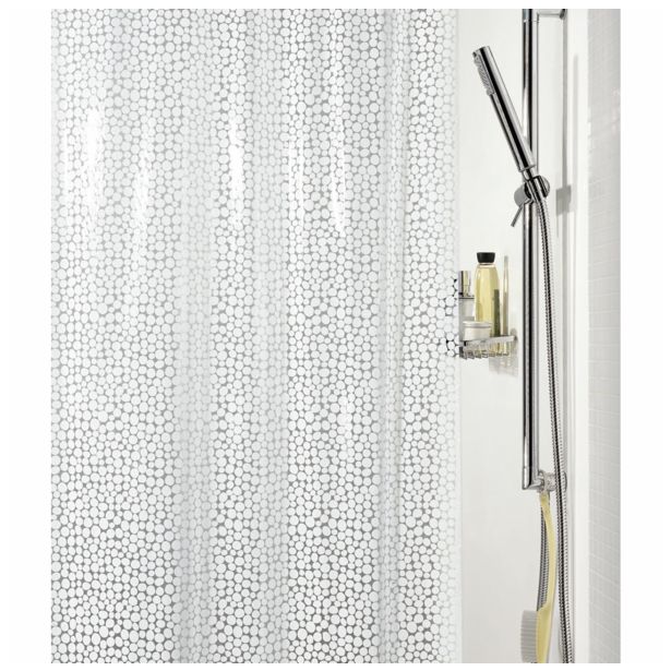 KOPALNIŠKA ZAVESA SPIRELLA GALET 180X200 CM BELA