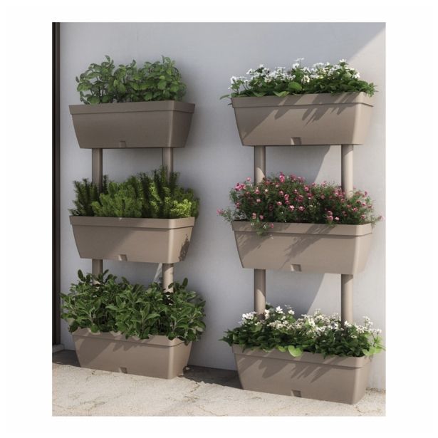 PVC KORITO Z VODNO REZER. PLANA 50X180X100 CM 3-NIVOJI ANTRACIT