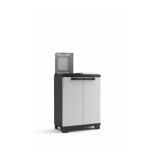 OMARA KETER SPLIT - PREMIUM CABINET, NAMENJENA ZA LOČEVANJE ODPADKOV ČRNO-SIVA 92X68X39 CM / 2X110 L