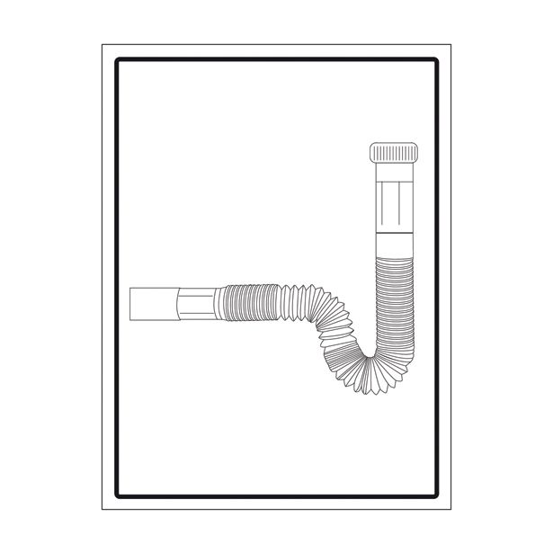 PVC SIFON ZA KORITO MINES-IB 40 MM ENOJNI FLEXIBILNI RAZTEGLJIV, SPODNJI DEL