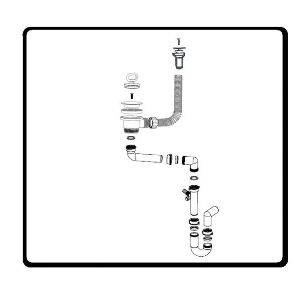 PVC SIFON ZA KORITO MINES-IB 40 MM ENOJNI, HORIZ. PREL FI 60 MM, S PRIKLJ. ZA PS