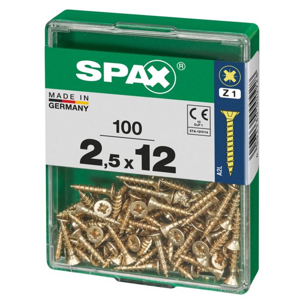 UNIVERZALNI VIJAK SPAX PZ 2.5X12 YELLOX A2G V ZAVITKU 100KOS