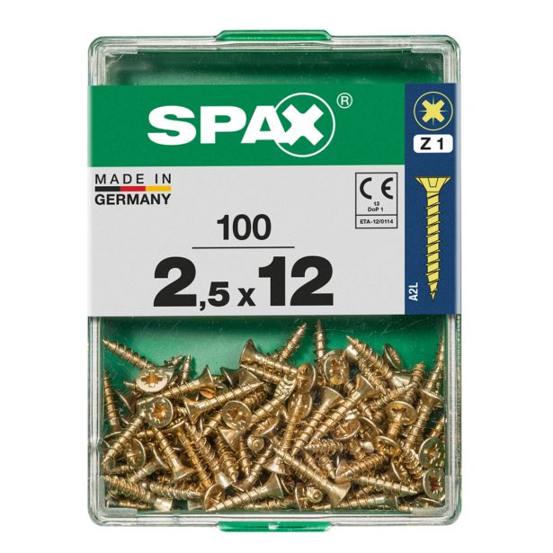 UNIVERZALNI VIJAK SPAX PZ 2.5X12 YELLOX A2G V ZAVITKU 100KOS