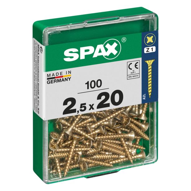 UNIVERZALNI VIJAK SPAX PZ 2.5X20 YELLOX A2G V ZAVITKU 100KOS