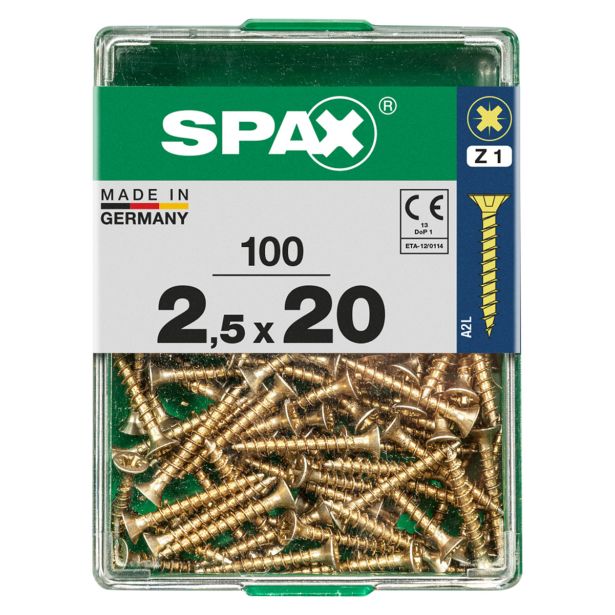 UNIVERZALNI VIJAK SPAX PZ 2.5X20 YELLOX A2G V ZAVITKU 100KOS