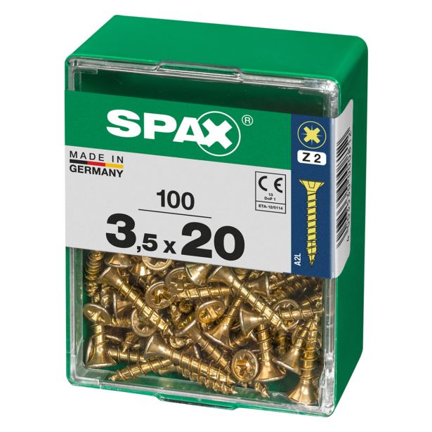 UNIVERZALNI VIJAK SPAX PZ 3.5X20 YELLOX A2G V ZAVITKU 100KOS