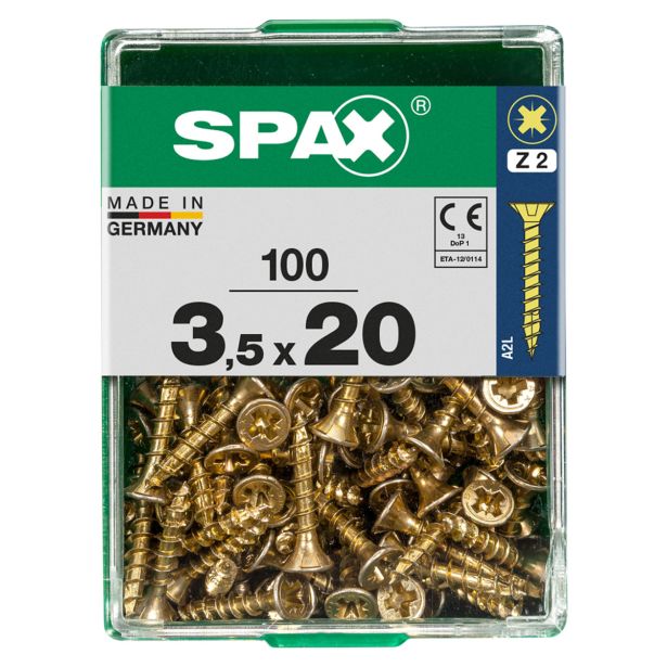 UNIVERZALNI VIJAK SPAX PZ 3.5X20 YELLOX A2G V ZAVITKU 100KOS