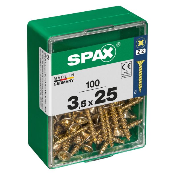 UNIVERZALNI VIJAK SPAX PZ 3.5X25 YELLOX A2G V ZAVITKU 100 KOS