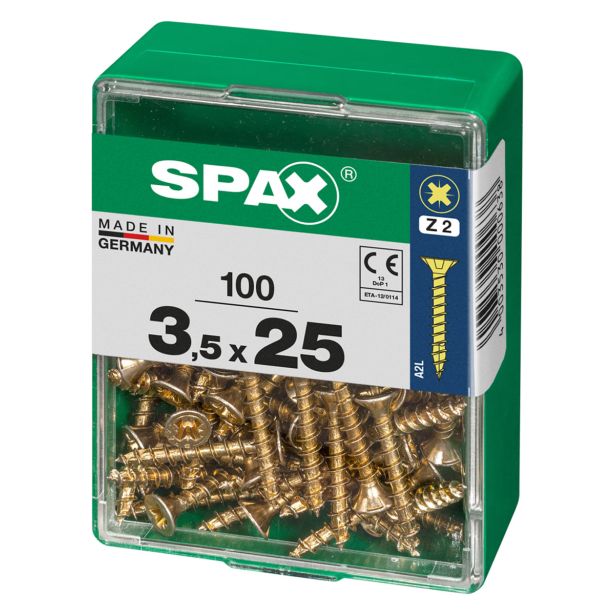 UNIVERZALNI VIJAK SPAX PZ 3.5X25 YELLOX A2G V ZAVITKU 100 KOS