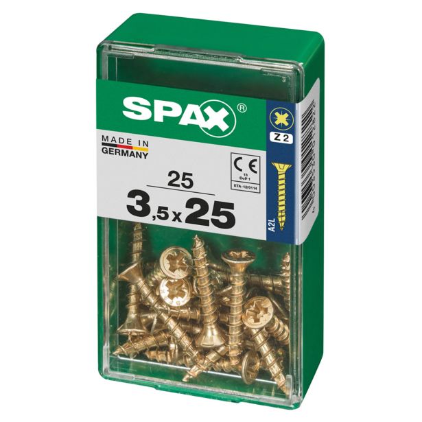 UNIVERZALNI VIJAK SPAX PZ 3.5X25 YELLOX A2G V ZAVITKU 25KOS