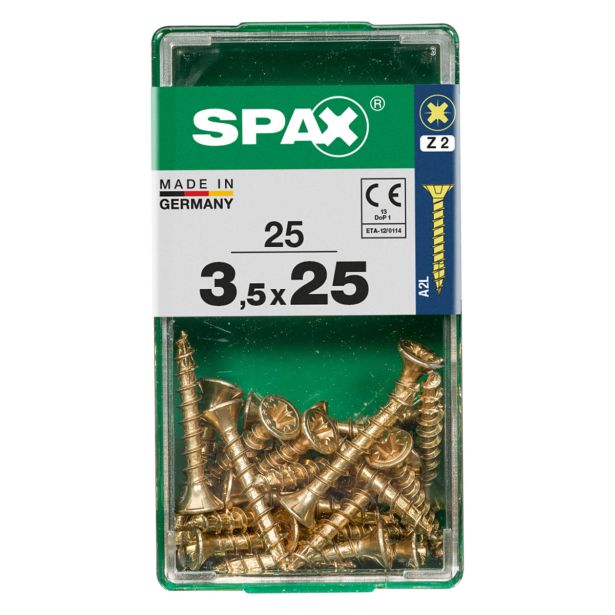 UNIVERZALNI VIJAK SPAX PZ 3.5X25 YELLOX A2G V ZAVITKU 25KOS
