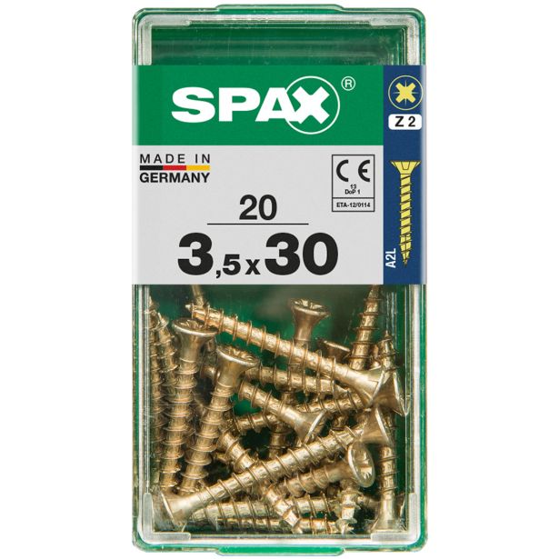 UNIVERZALNI VIJAK SPAX PZ 3.5X30 YELLOX A2G V ZAVITKU 20KOS
