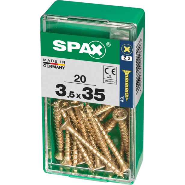UNIVERZALNI VIJAK SPAX PZ 3.5X35 YELLOX A2G V ZAVITKU 20KOS