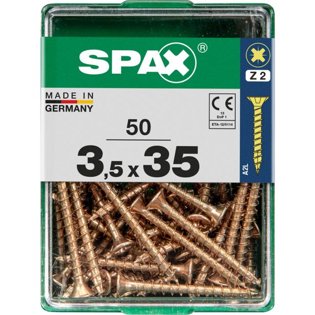 UNIVERZALNI VIJAK SPAX PZ 3.5X35 YELLOX A2G V ZAVITKU 50KOS