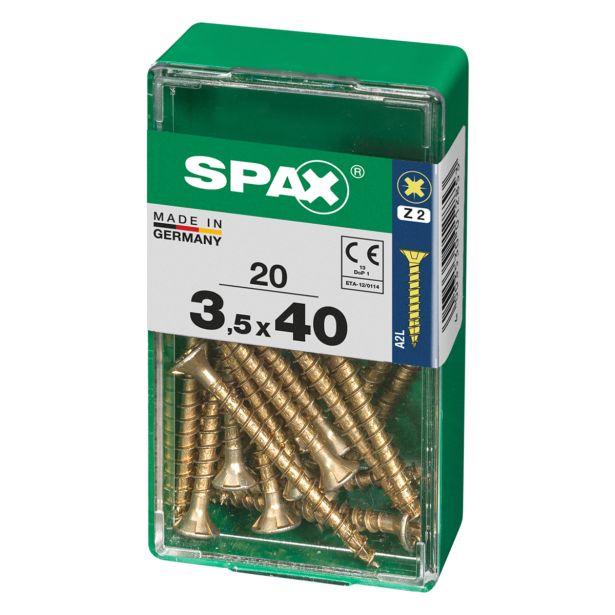UNIVERZALNI VIJAK SPAX PZ 3.5X40 YELLOX A2G V ZAVITKU 20KOS