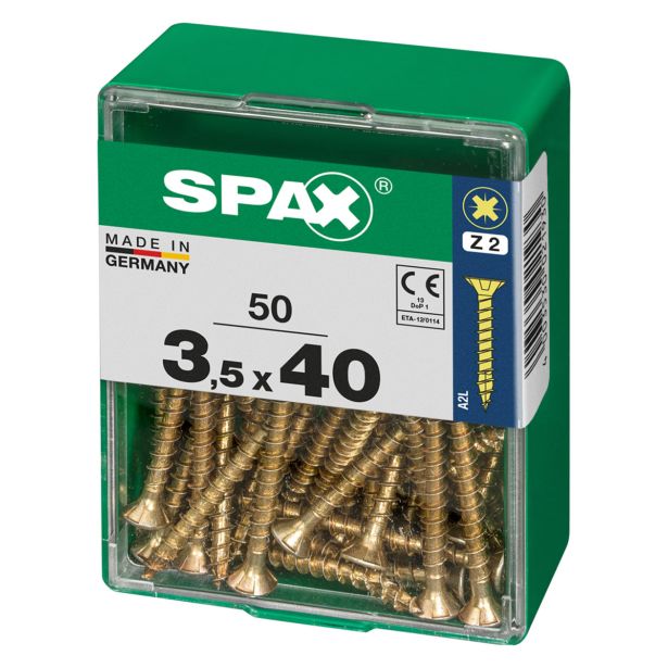 UNIVERZALNI VIJAK SPAX PZ 3.5X40 YELLOX A2G V ZAVITKU 50KOS