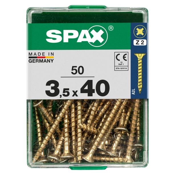 UNIVERZALNI VIJAK SPAX PZ 3.5X40 YELLOX A2G V ZAVITKU 50KOS