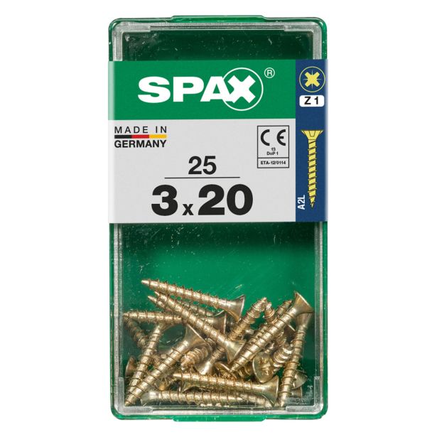 UNIVERZALNI VIJAK SPAX PZ 3X20 YELLOX A2G V ZAVITKU 25KOS