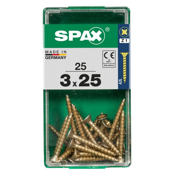 UNIVERZALNI VIJAK SPAX PZ 3X25 YELLOX A2G V ZAVITKU 25KOS