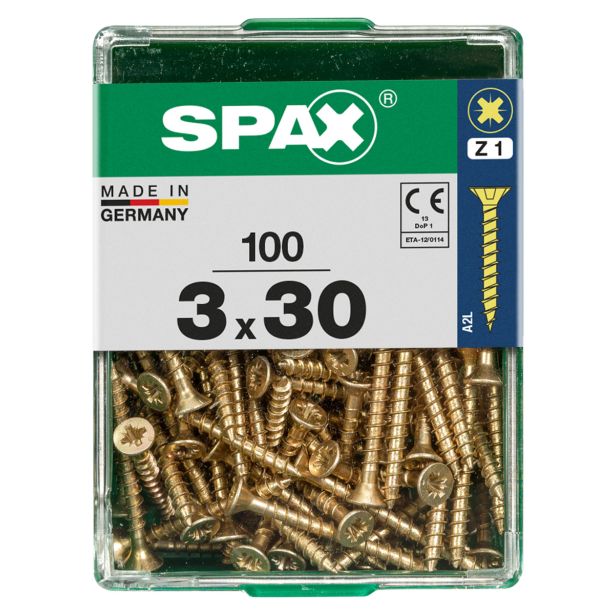 UNIVERZALNI VIJAK SPAX PZ 3X30 YELLOX A2G V ZAVITKU 100KOS