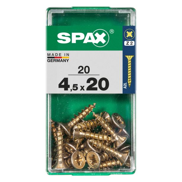 UNIVERZALNI VIJAK SPAX PZ 4.5X20 YELLOX A2G V ZAVITKU 20KOS