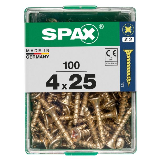 UNIVERZALNI VIJAK SPAX PZ 4X25 YELLOX A2G V ZAVITKU 100KOS