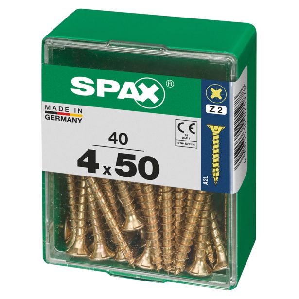 UNIVERZALNI VIJAK SPAX PZ 4X50 YELLOX A2G V ZAVITKU 40KOS