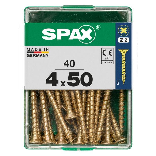 UNIVERZALNI VIJAK SPAX PZ 4X50 YELLOX A2G V ZAVITKU 40KOS