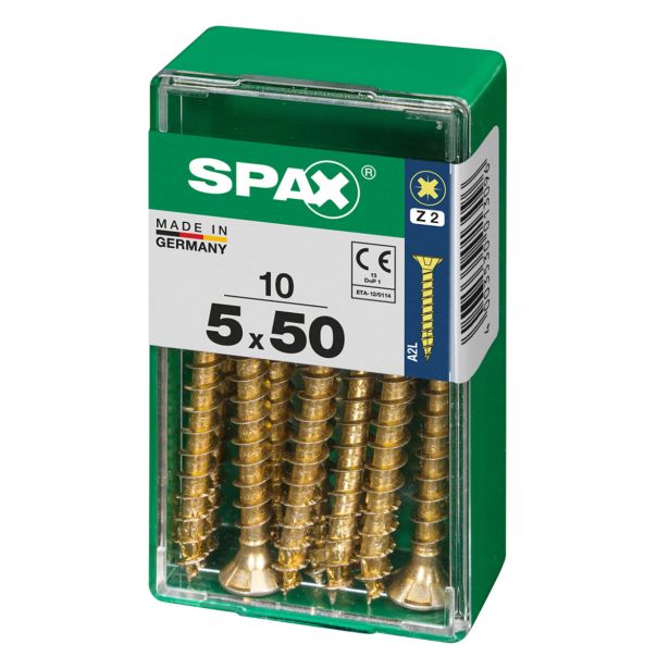 UNIVERZALNI VIJAK SPAX PZ 5X50 YELLOX A2G V ZAVITKU 10 KOS